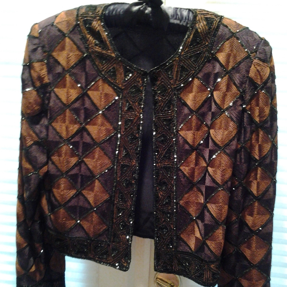 NEW CLASSIC JACKET HAND EMBROIDERED & BEADED SMALL